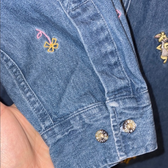 EUC Disney Winnie the Pooh Embroidered Denim Shirt/Shacket - Picture 4 of 5